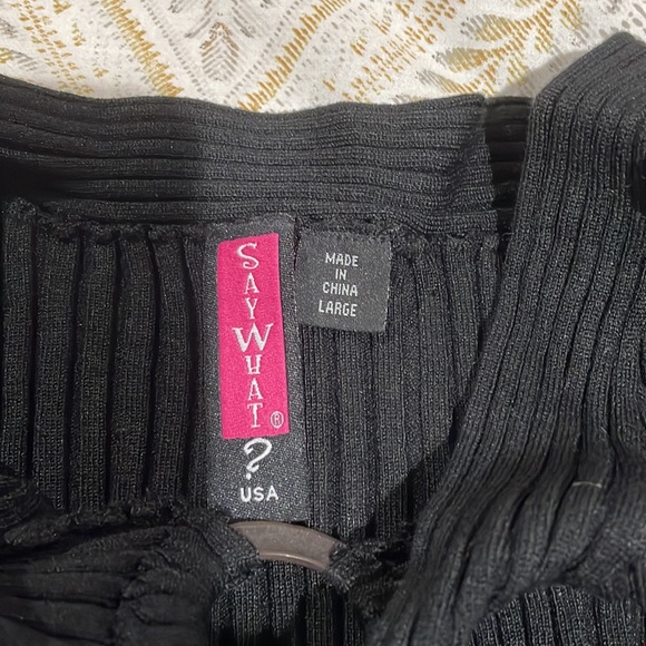 Top Black Brand Say What? Size: L - Picture 3 of 5